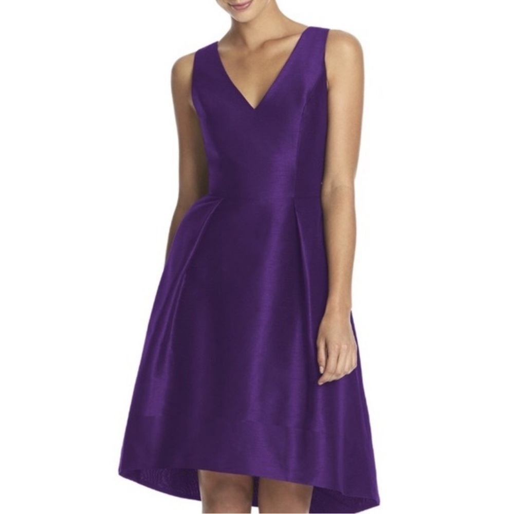 Alfred Sung Deep Purple Hi Low Hem Gown size 2